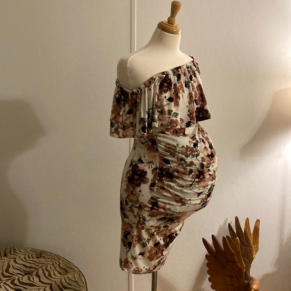 My Bump Dusty Rose Floral Maternity Dress